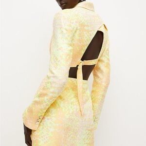Karen Millen Yellow Sheath Dress with Notched Collar
